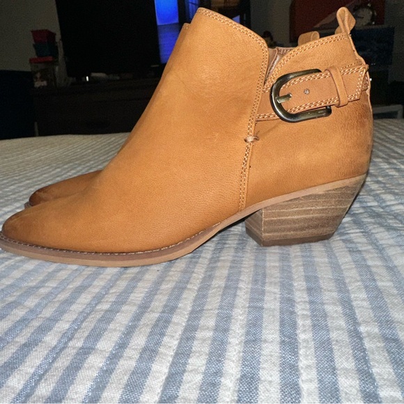 SAM EDELMAN Neena Brown Leather Point-Toe Ankle Boots 6.5 - Picture 1 of 15